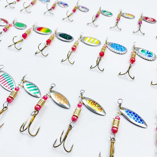 30 kunstaasjes met spinner voor roofvissen - forel, snoek, baars — afbeelding 4