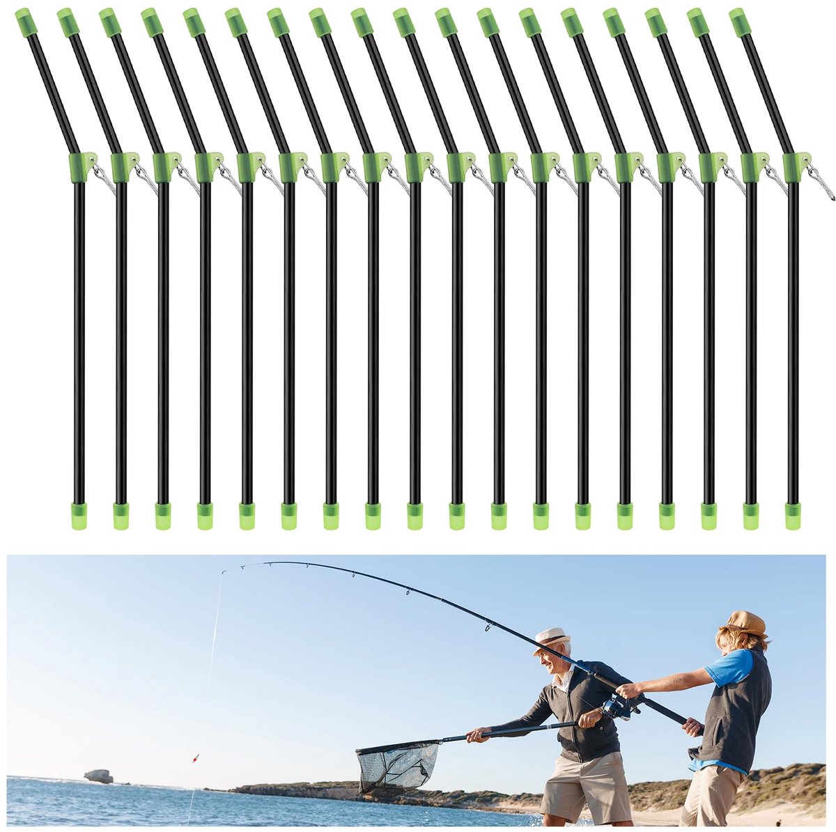 Anti Tangle Boom Set 30 stuks Anti Tangle Boom Met Wervel Fishing Balance Connector Vissen Anti-Tangle Boom Sleeves Set voor zeevissen, bootvissen, feeders accessoires (zwart)