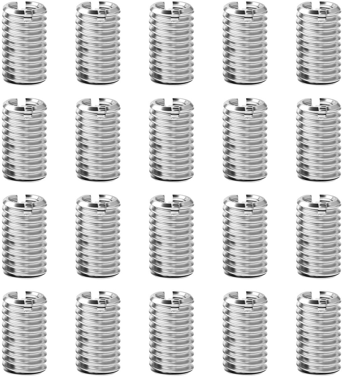 20 stuks schroefdraadinzet M10 op M8 schroefdraadinzet, 15 mm sneldraadinzet, reduceermoer, schroefdraadhulzen, roestvrij staal, schroefmoeren, schroefdraadmoeren voor schroefreparatie