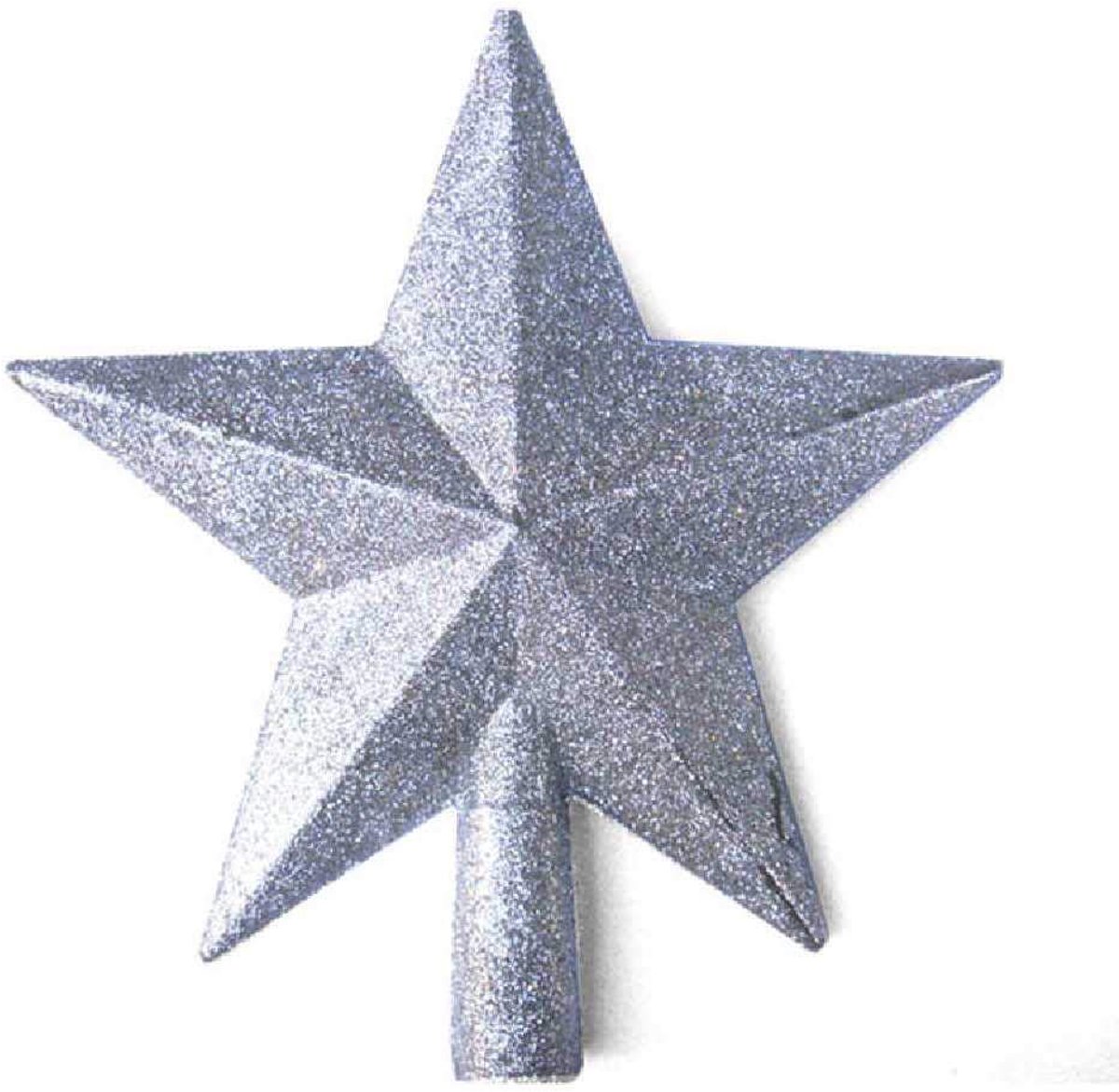 Kerstversiering 20 CM Plastic Boom Top Ster Driedimensionale Glitter Vijfpuntige Ster Kerstboom Accessoires Voor Feesthuisdecoratie 15cm/Zilver