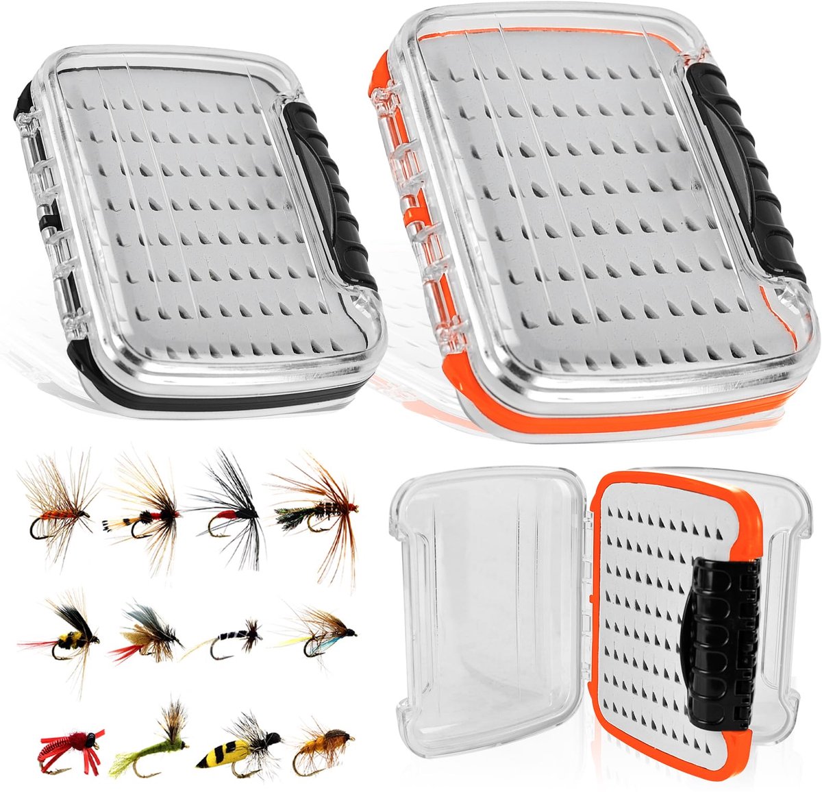 Set van 2 dozen voor vliegvissen, dubbelzijdig, lepelbox, vliegendeksel, accessoires voor vliegvissen, spinners