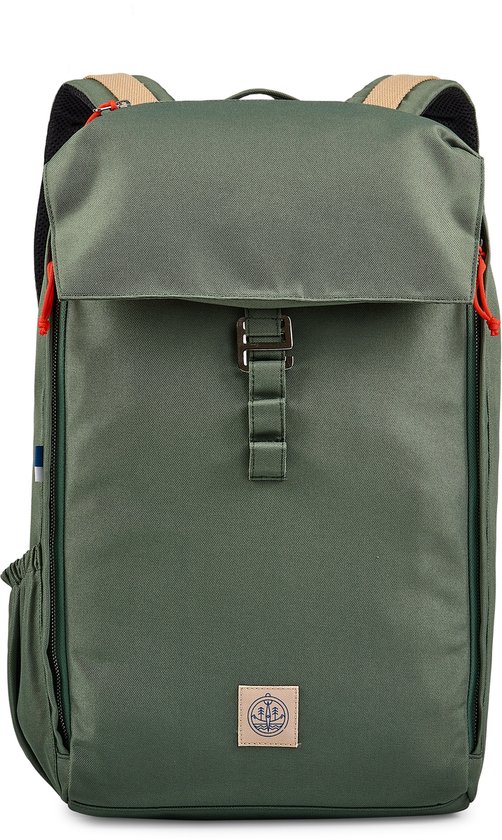 The BlueWave Collective - Re.27 Cycle | Daypack - Laptop Rugzak tot 16 inch - Gerecycled Plastic - Rugtas 25 L - Waterdicht en Duurzaam - Groen