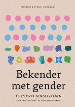 Boekomslag met de titel 'Bekender met gender' en vele gekleurde vormen en stippen.