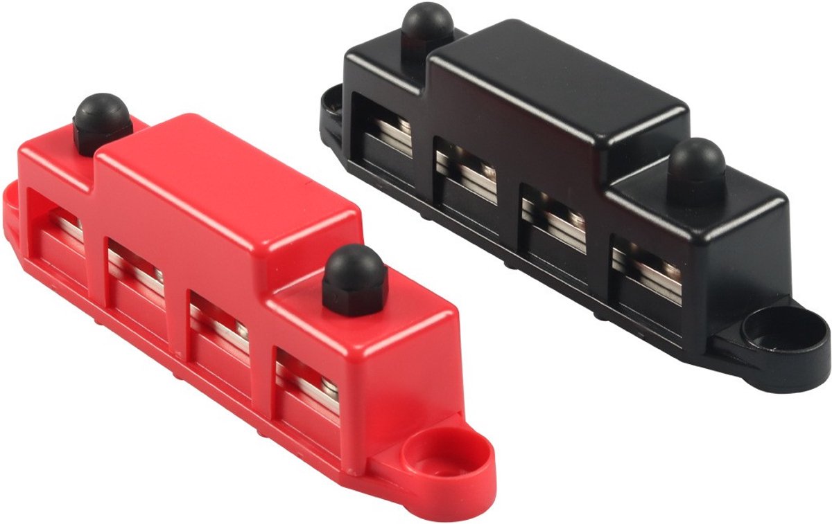 Vierweg-stroomrail - 150A – Stroomverdeelmodule - M8 - Stroomrail - 12V - Stroomrail voor campers/jachten - Automotive modificatie