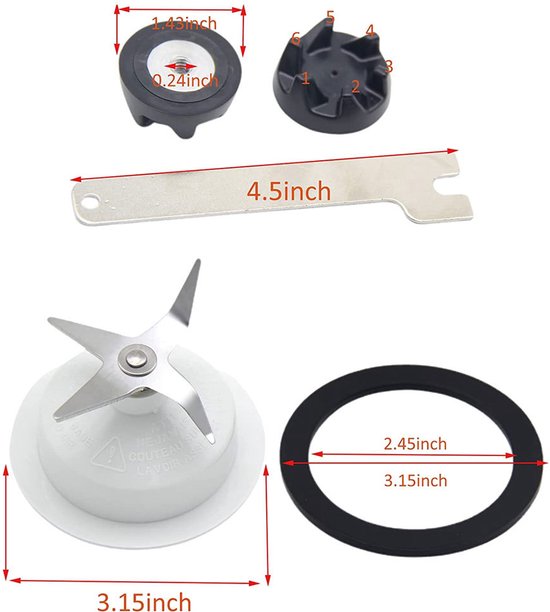 Dit accessoire voor de blender is voorzien van verdikte roestvrijstalen messen met een afdichtingsring, waardoor de originele messen perfect en lekvrij vervangen kunnen worden. Compatibel met KitchenAid KSB5 en geschikt voor KSB52 blenders. — afbeelding 3