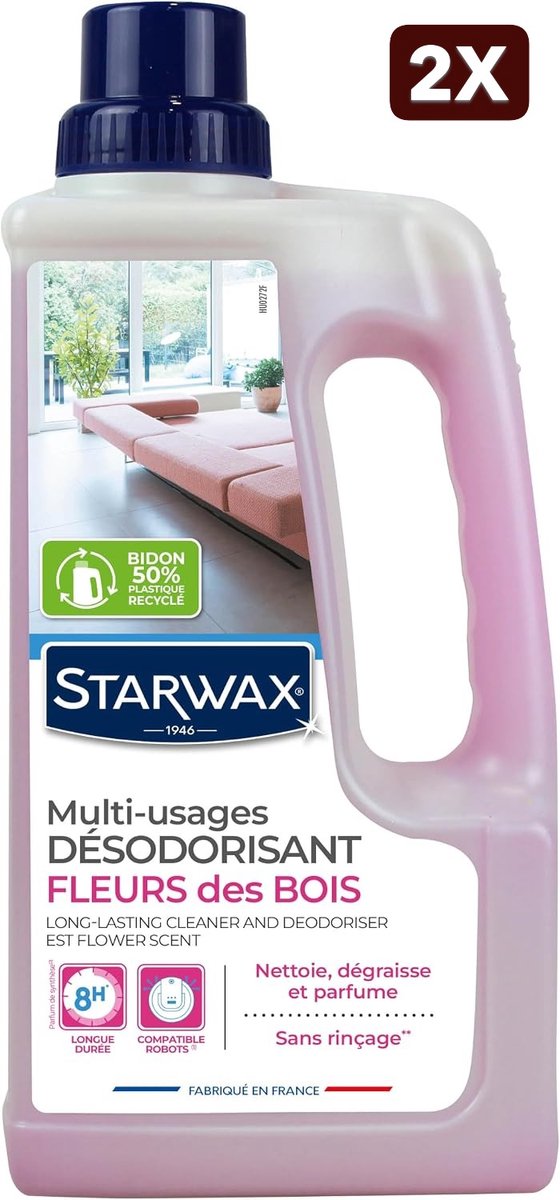 2 x STARWAX - Langdurig werkende geurverwijderaar - Geur van bosfruit - 1L -