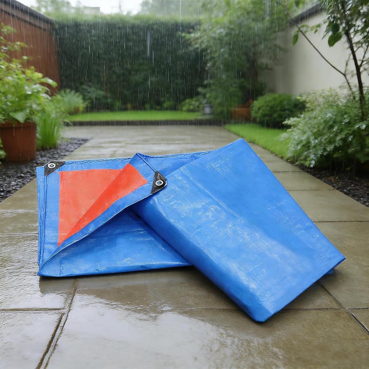 Waterdicht Zeil - Afdekzeil Regenbescherming - Tuin Beschermen - UV-Bestendig Scheurvast - 100 x 120 cm - Blauw