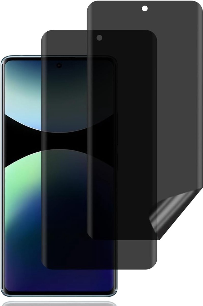 Screen Protector voor Xiaomi Redmi Note 14 Pro 4G/5G [2 stuks] | anti-spy schermbeschermer,krasbestendig,hoge gevoeligheid,luchtbelvrij,anti-spy TPU zachte film voor Xiaomi Redmi Note 14 Pro