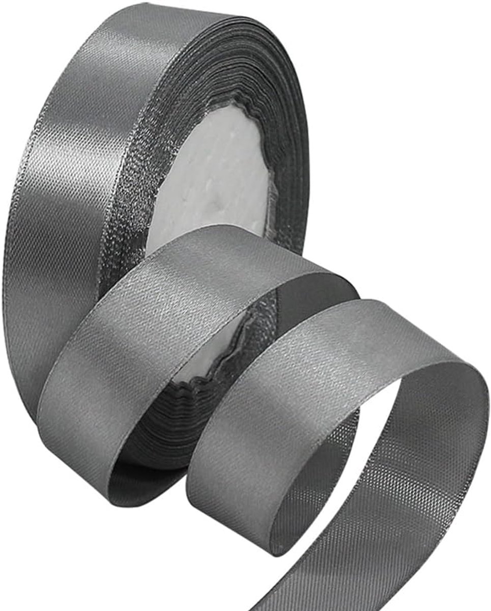 Linten 20 mm breed, 22 m zilveren striklint, geschenklint voor geschenkverpakkingen, DIY-ambachten, bloemstukken, naaiprojecten, strikmaken, verjaardags- en huwelijksdecoraties