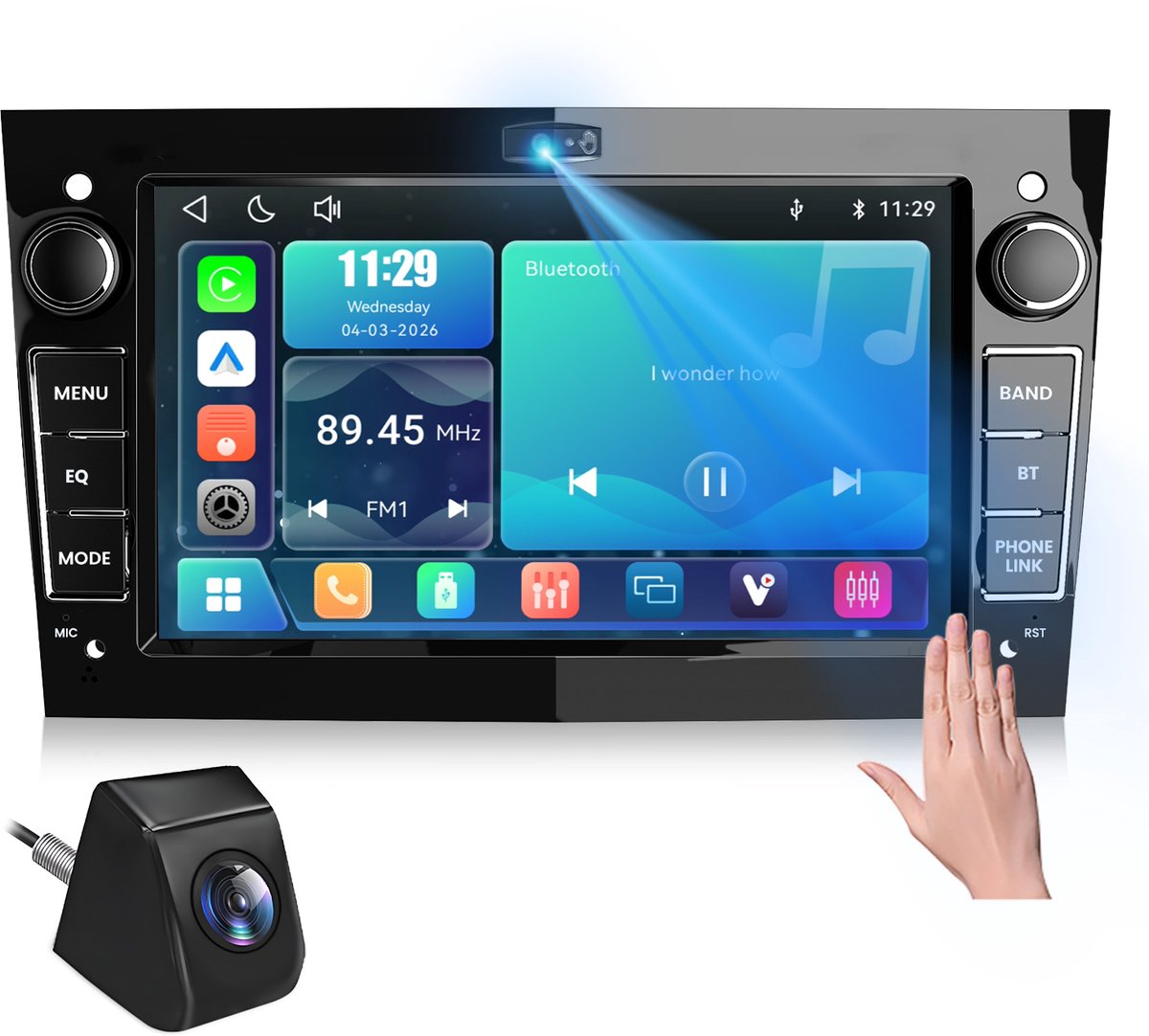 Cestovet Linux Autoradio - Geschikt Voor Opel Astra H Corsa C & D Agila Combo Antara Vectra Zafira Meriva Vivaro Tigra, Draadloze CarPlay Android auto - FM RDS USB - Achteruitrijcamera