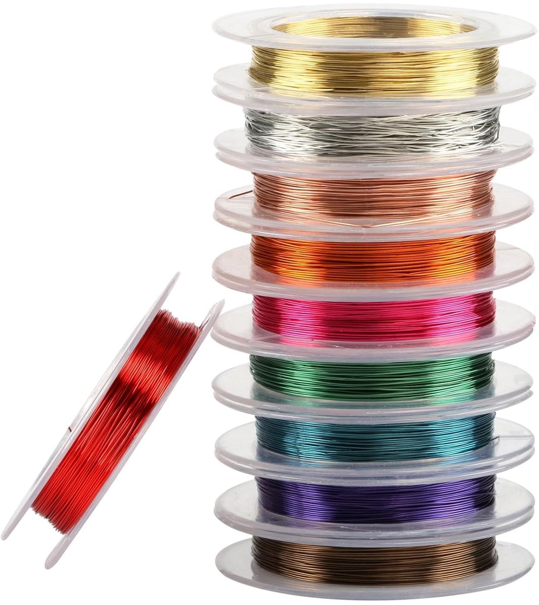 Draad koperdraad, 0,3 mm gemengde kleur kale koperdraad kralenkoord voor ambacht, sieraden maken doe-het-zelf, 10 meter/rol
