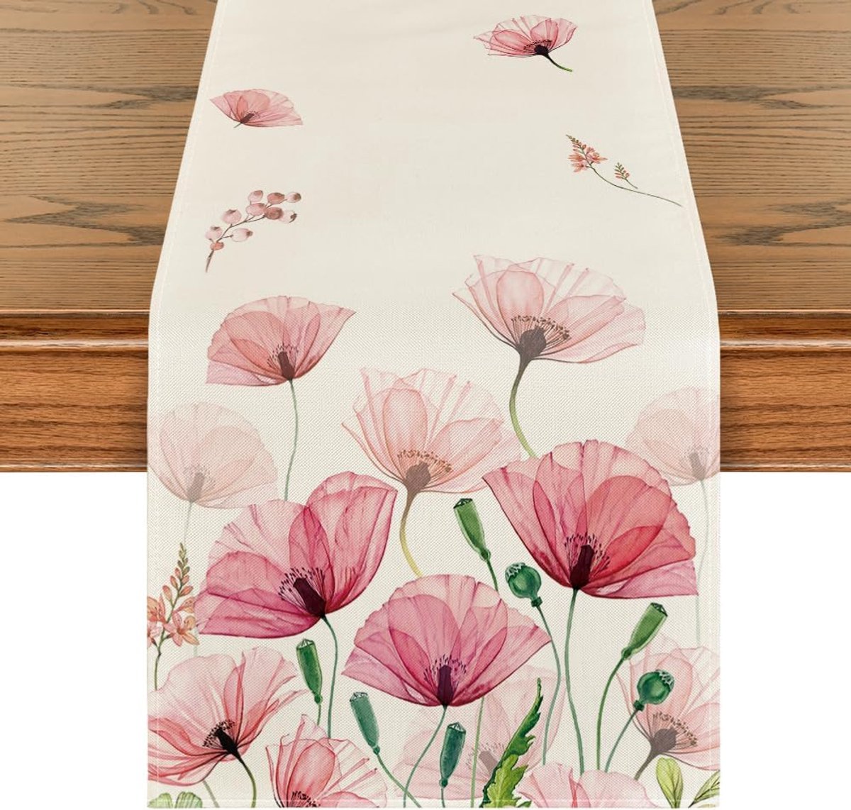 Mode Klaprozen Blad Lente Tafelloper, Zomer Seizoensgebonden Keuken Tafel Decoratie Binnen Vakantie Feest Decor 40x100cm