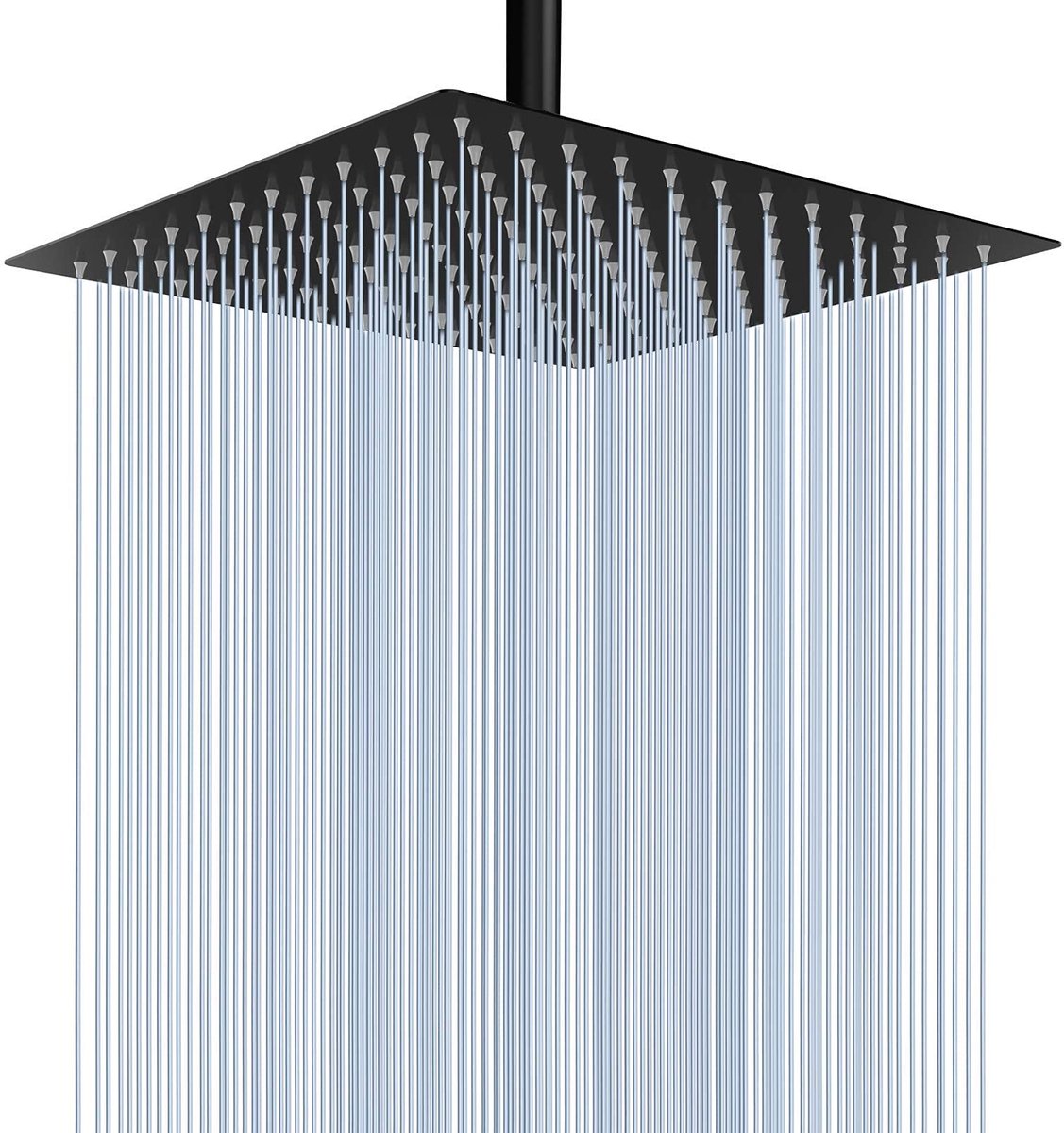 SnelShoppen - Regendouche 12 inch - Grote Regendouchekop van 304 Roestvrij Staal - Zwarte Douchekop voor Luxe Badkamer Ervaring - Perfecte Vervanging
