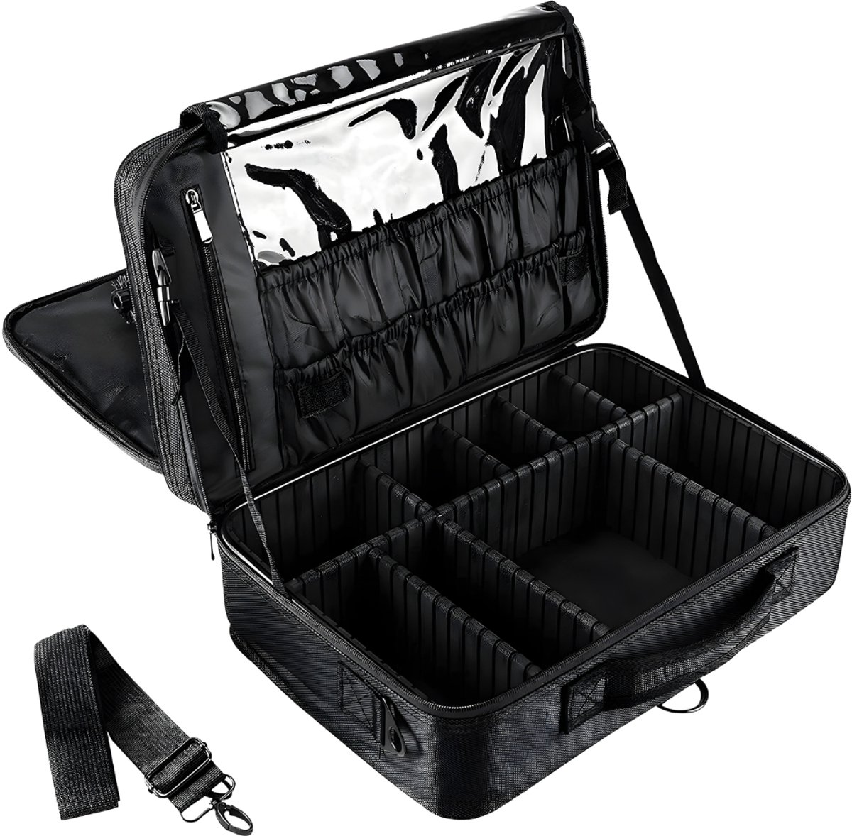 Professionele Luxe Make-up Koffer - Extra Grote Cosmetica Organizer - Met Verdelers - Brush Opbergtas
