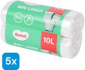 Dumil Afvalzakken - 10 Liter | 300 Stuks in Totaal (60 stuks x 5)
