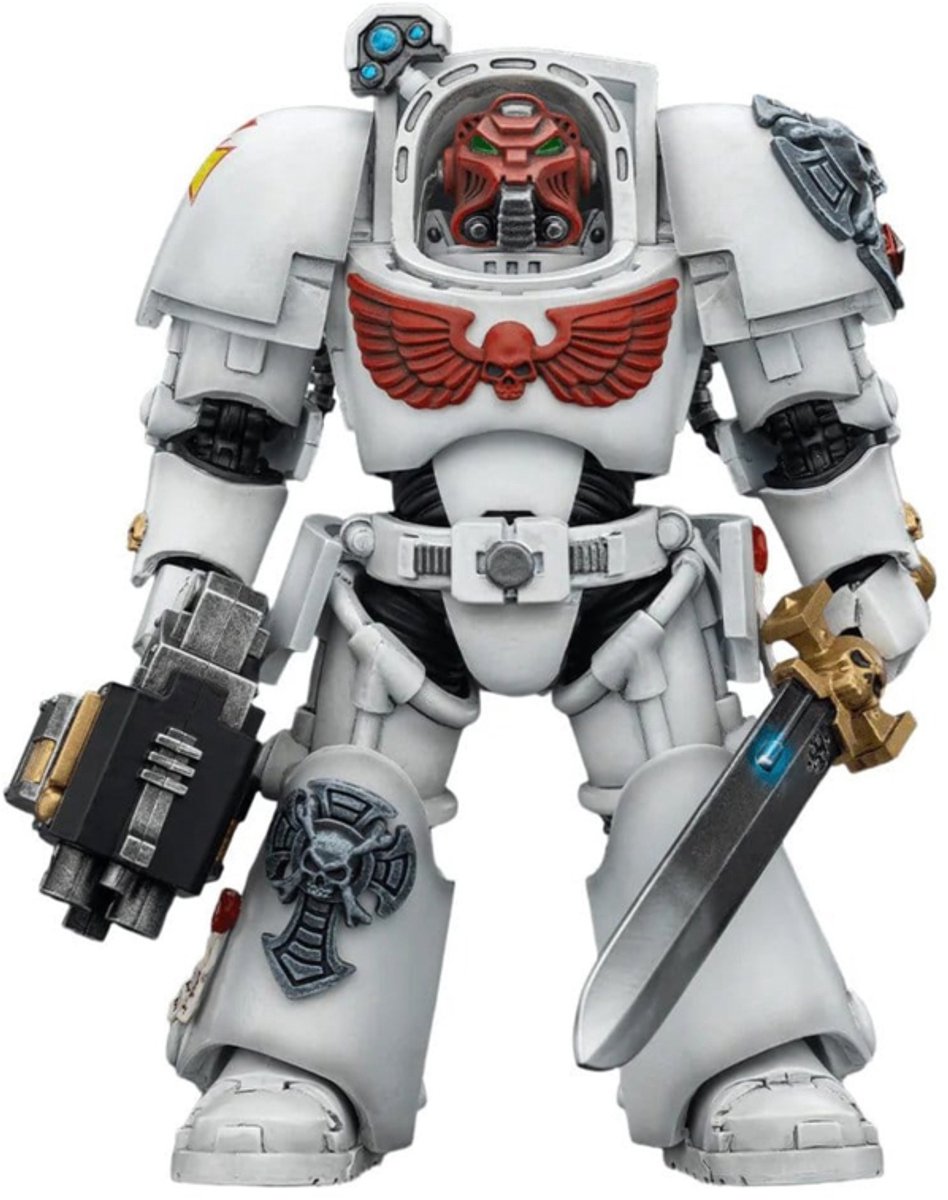 Joy Toy (CN) Warhammer 40,000 Action Figure White Scars Terminator 1 met Power Sword and Storm Bolter 14 cm Action Figuur