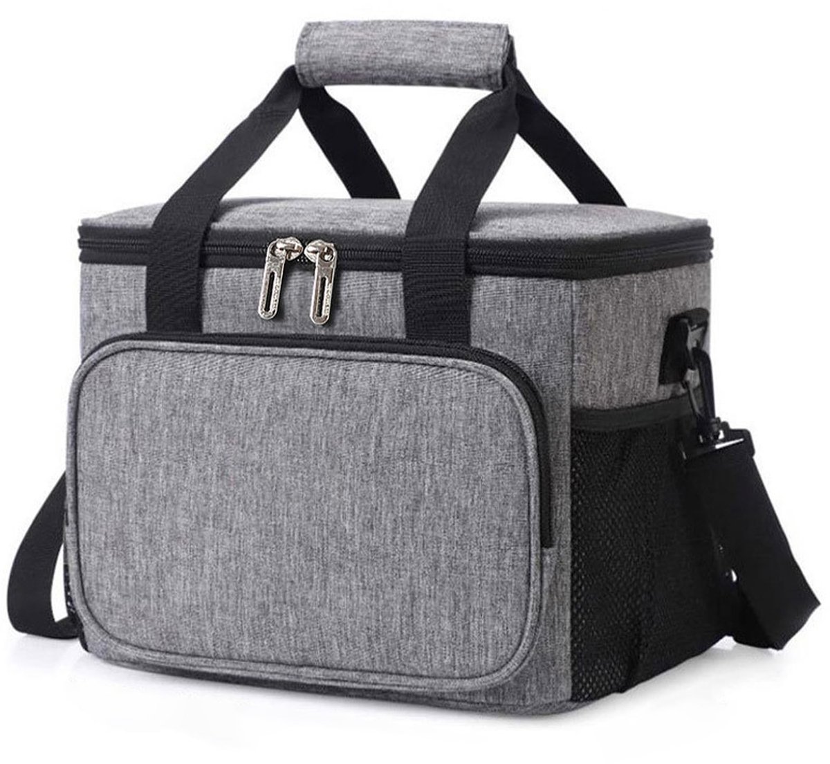 SnelShoppen - Opvouwbare Koeltas 27L/15L, Waterdichte Isolatietas met PEVA, Draagbaar als Rugzak of Handtas, Zwart/Grijs, Perfect voor Picknick, Festi