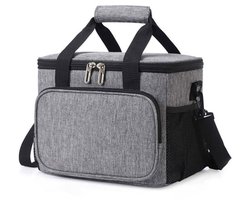 SnelShoppen - Opvouwbare Koeltas 27L/15L, Waterdichte Isolatietas met PEVA, Draagbaar als Rugzak of Handtas, Zwart/Grijs, Perfect voor Picknick, Festi