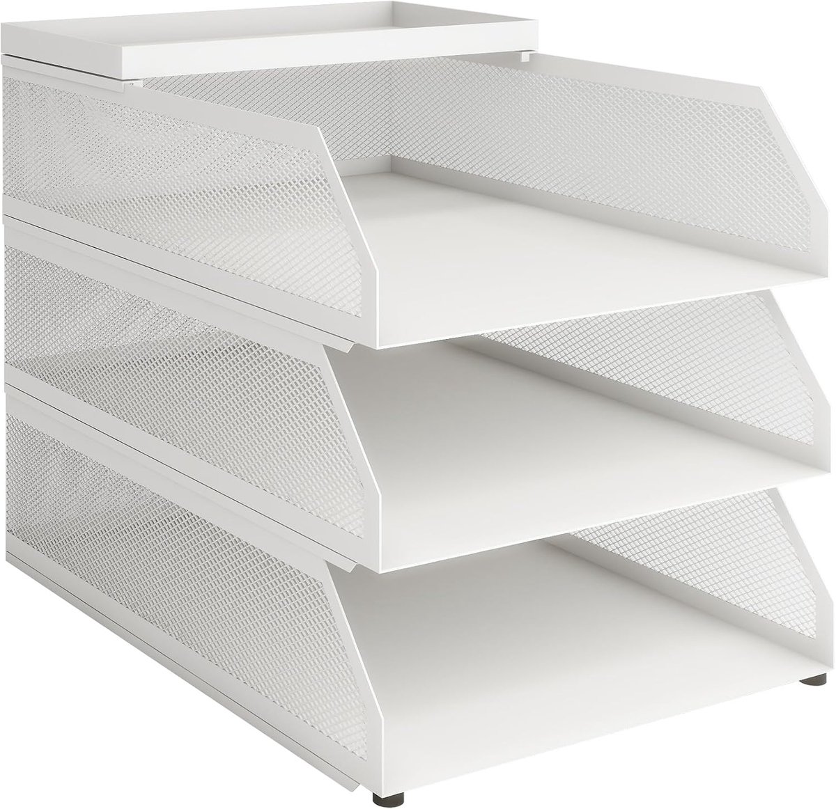 Brievenbak van net met 3 niveaus (wit)