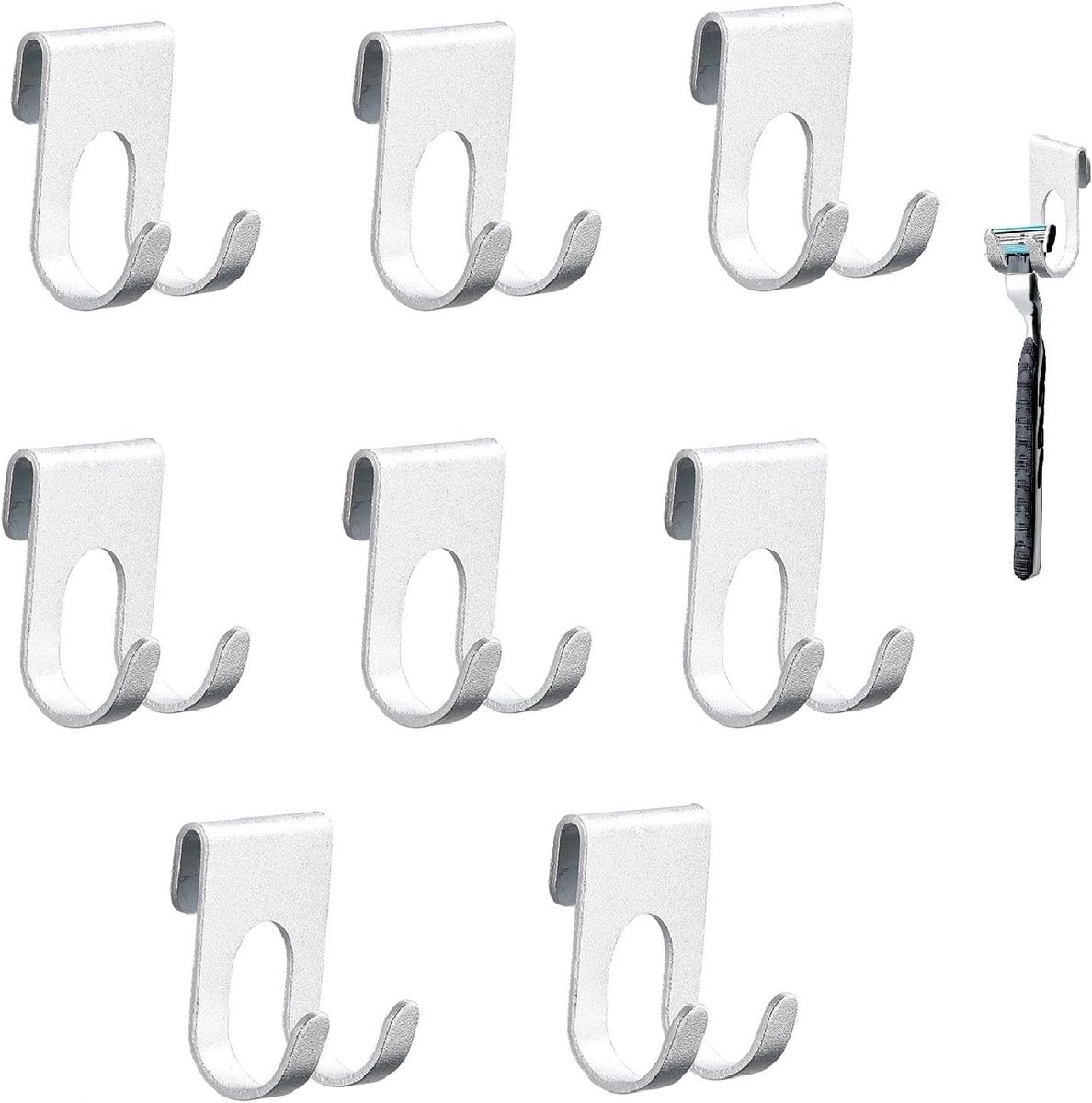 8 stuks scheerapparaat houder douche | Scheerapparaat houder | Houder voor scheerapparaat douche | Multifunctionele haken Waterdichte wandhaken zelfklevend | voor deur muur badkamer kantoor