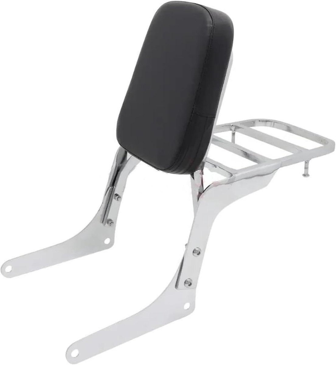 Passagierskussen Motorfiets - Rugleuning Sissybar - Comfortabel Rijden - Met Bagagedrager - 3.3 kg - Zilver