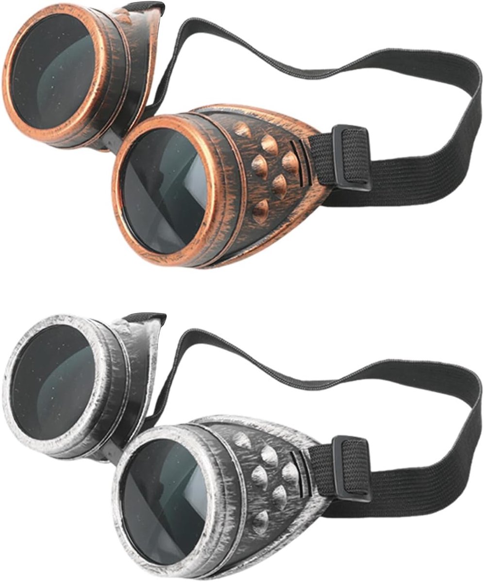 2 Stuks Retro Bril, Steampunk Bril, Rollenspel Rekwisieten, Maskerade Bal Accessoires.