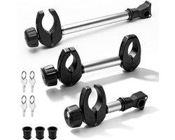 Zilveren Framehouder Set Fietsendrager (3 Stuks) – Afsluitbaar – 25/32/45 cm – Voor 1e, 2e en 3e Fiets – Universele Fietsklem Caravan & Camper