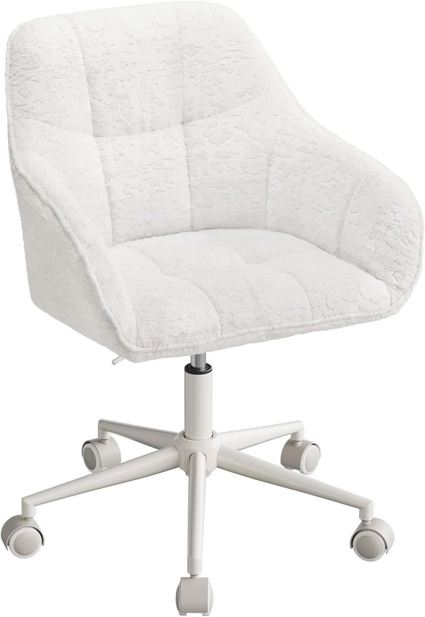 SureDeal® - Bureaustoel - Draaistoel - Kaptafelstoel - Hoogte verstelbaar - 41x56x87 cm - Wit