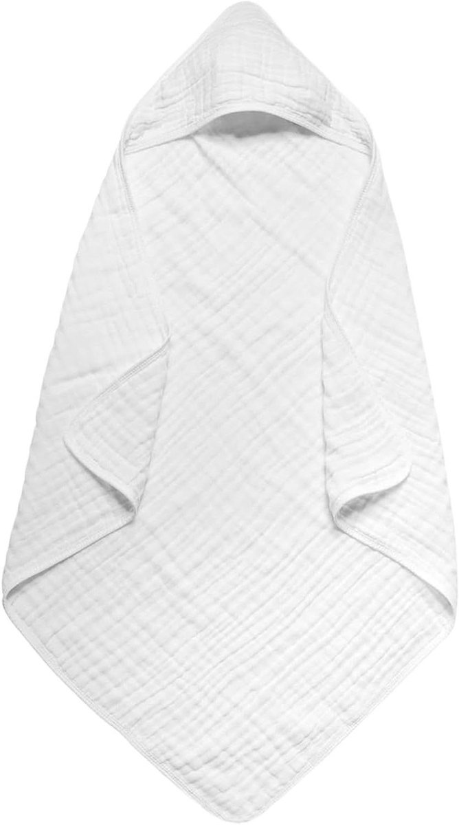 Baby Handdoek Capuchon - Kinderbadjas - Na het badderen - Snelle Droging - 89 x 89 cm - Wit