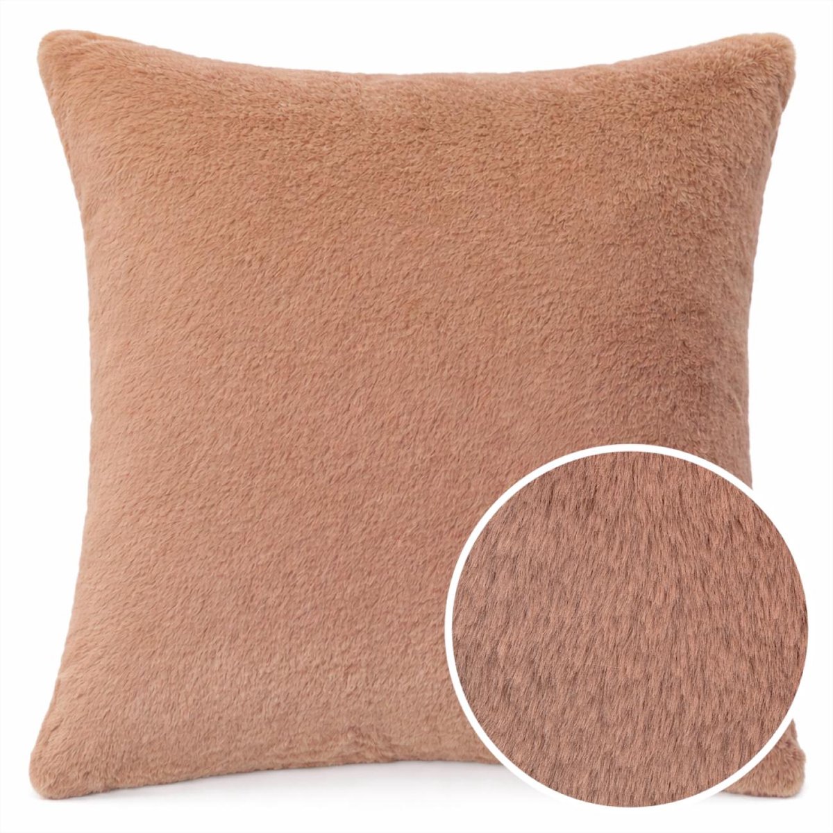 ANRO Sierkussen Oudroze 50x50cm – Imitatiebont Kussen Inclusief Vulling Pluche Zacht Bank Woonkamer