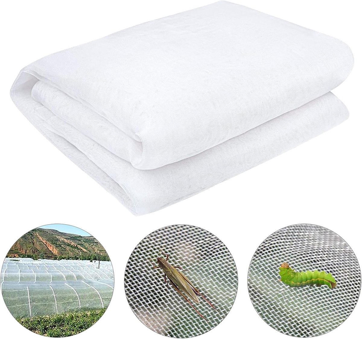 SnelShoppen - Groentenet voor de tuin 3 x 5 m, Plantenbeschermingsnet, Insectenwerend net, Vogelnet voor Planten, Groenten, Fruit, Bloemen, Broeikas,