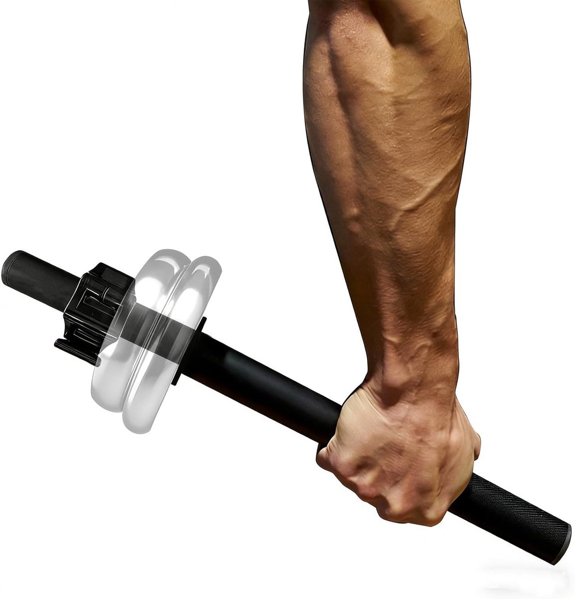 Onderarmversterker, 1 inch onderarmtrainer, polsstang, onderarmkrachttrainer, polsroller, polstrainer, polsrotatie, plaat niet inbegrepen
