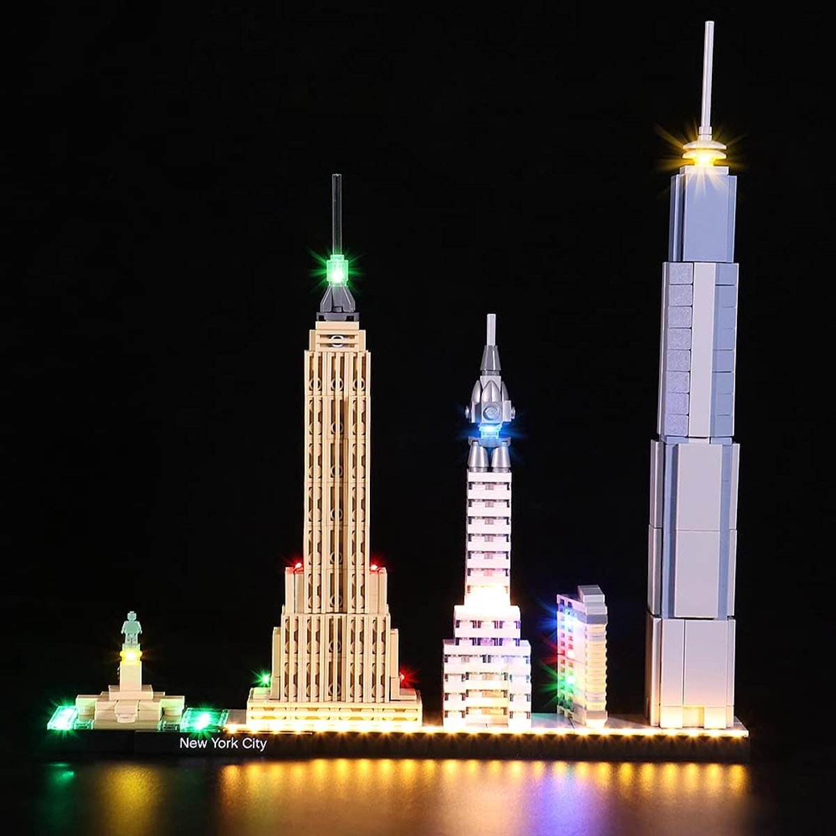 Ledverlichting compatibel met Lego 21028 Architectuur New York City verzamelbare bouwset (geen model), doe-het-zelf verlichtingsset voor New York decoratielicht voor 21028
