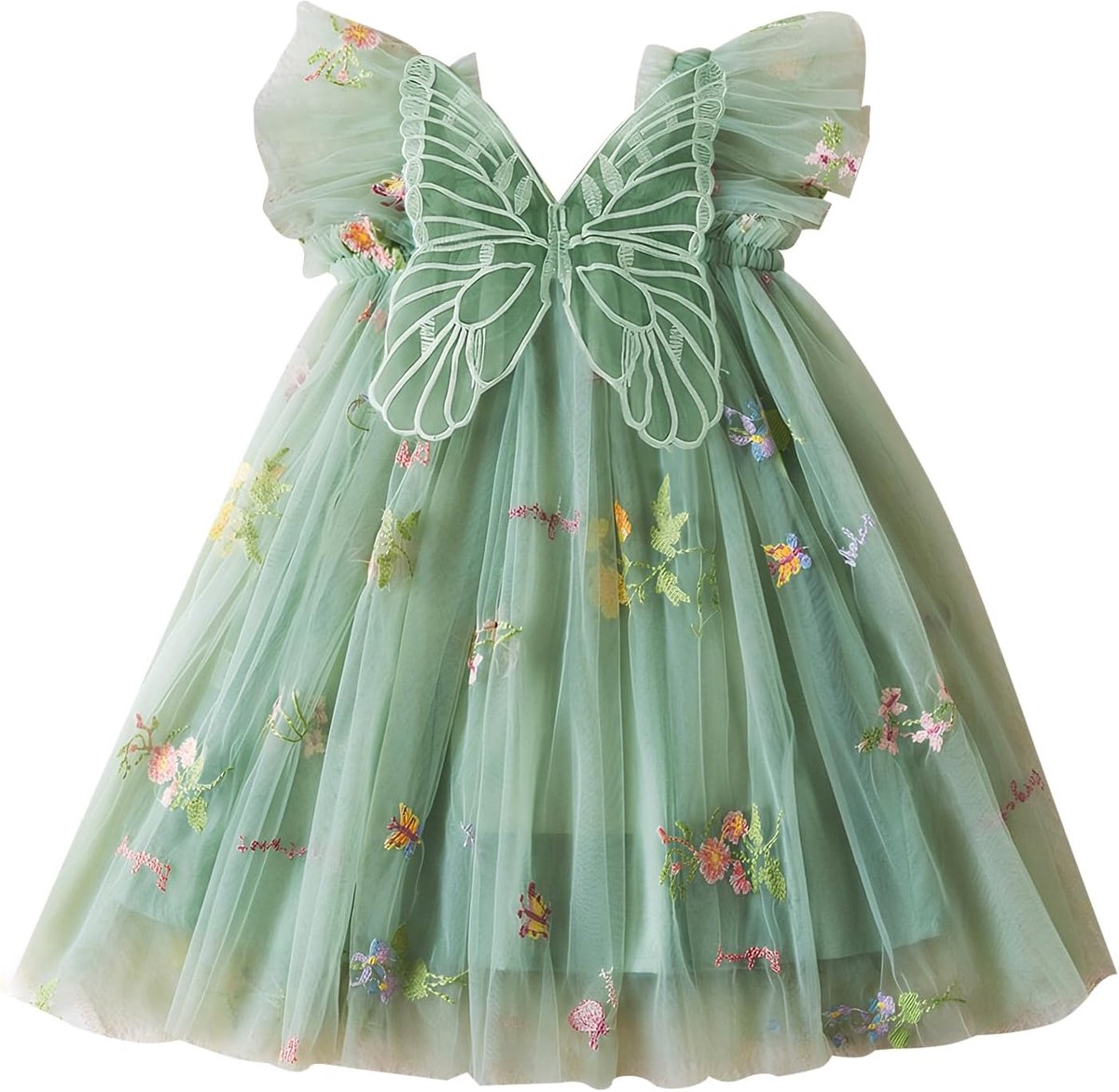 Baby Meisje Jurk Peuter Tutu Tule Vlinder Jurken Baby Mouwloos Bruiloft Verjaardagsfeest Prinses Kleding voor Meisjes 6 Maanden - 5 Jaar