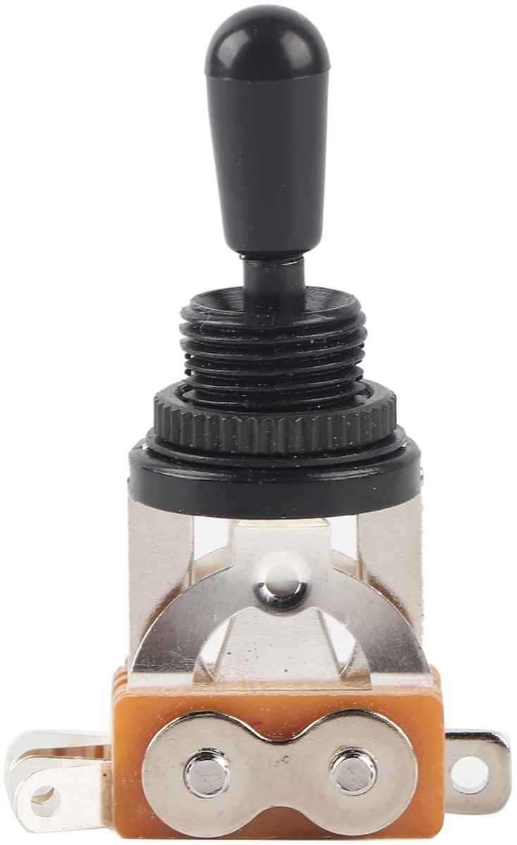 3 Way Toggle Schakelaar, Metalen Pickup Selector Toggle Schakelaar met Messing Tip Knop voor LP Stijl Elektrische Gitaar (Zwart)