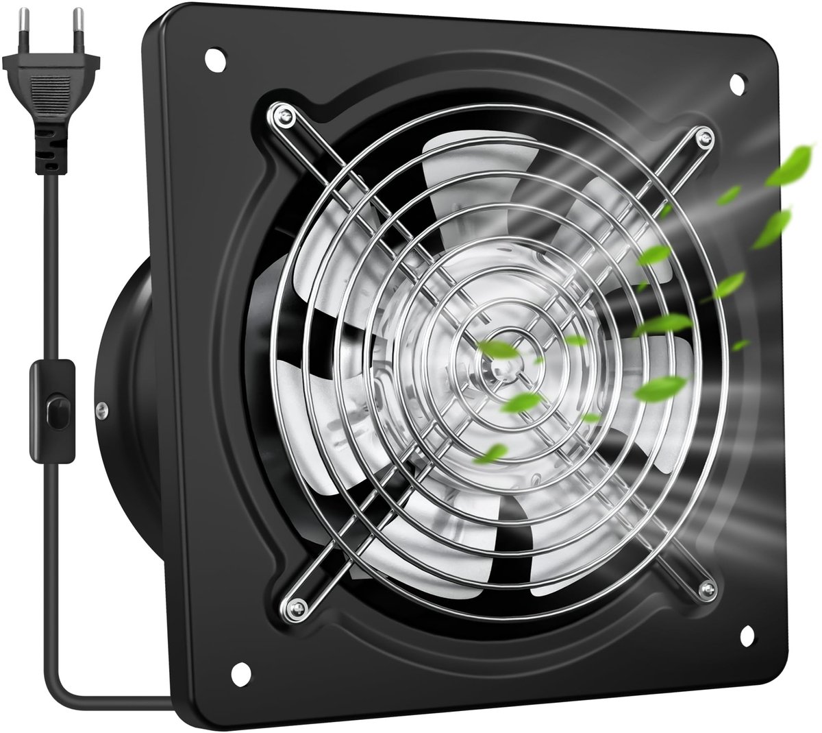 SnelShoppen - Yrichtra 150mm Afzuigventilator 525m³/h – Stille Werking, Terugslagklep, Luchtuitwisseling, Vochtbescherming, Verbeterde Luchtkwaliteit,