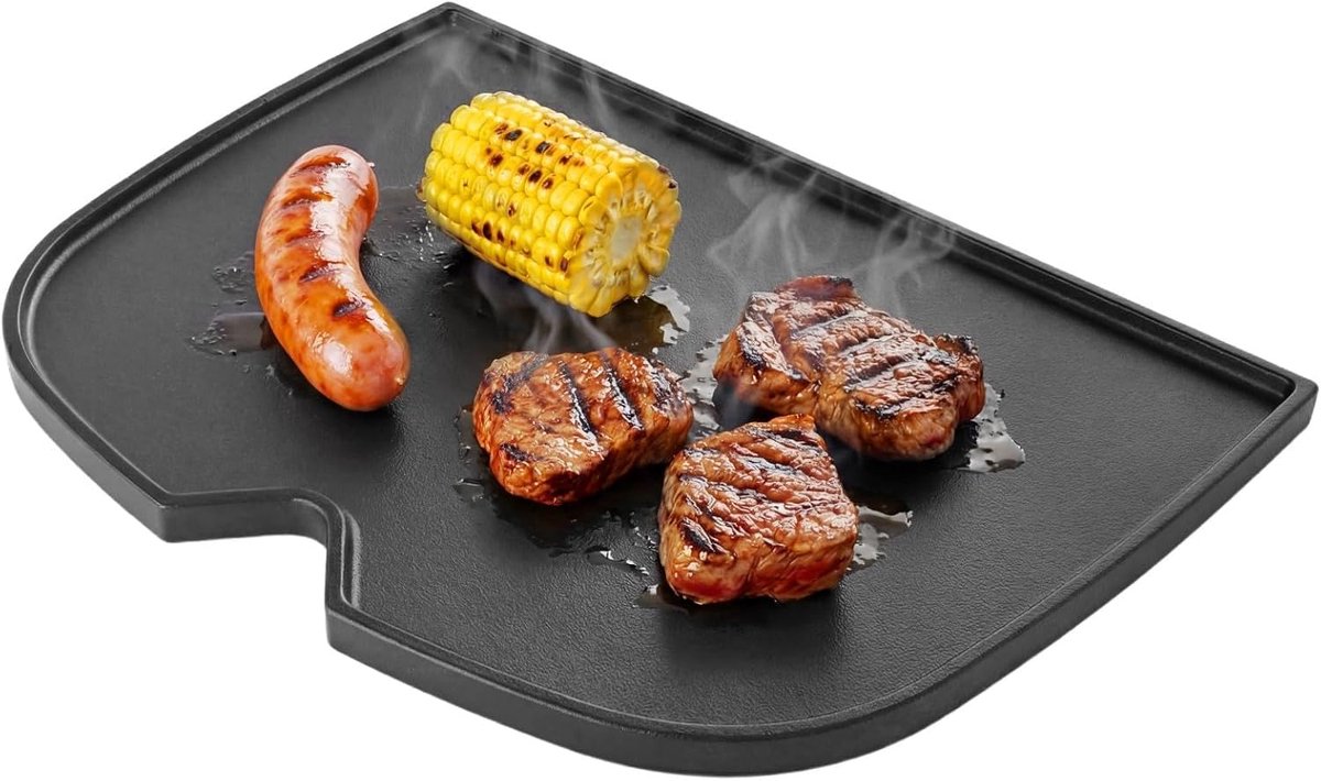 Denmay Cast Iron Grill Plate for Weber Q1100N Gas Grill, Cast Iron Grill Pan, Spare Parts, Griddle Plancha Accessories - ShopVlot