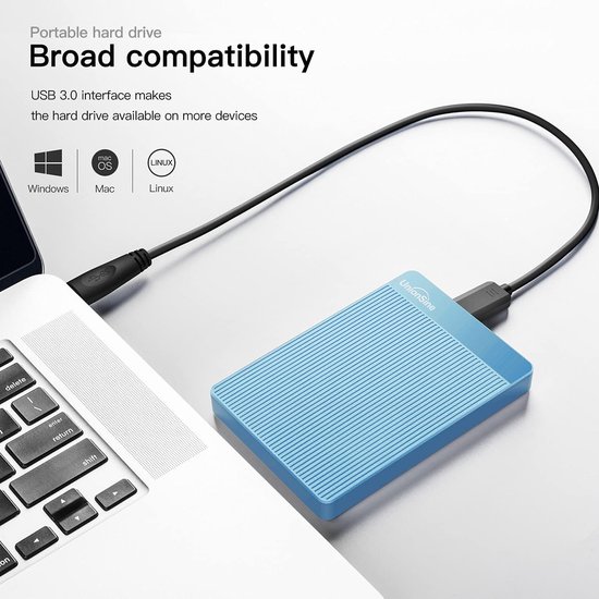 Externe Harde Schijf 500 GB - USB 3.0 HDD - Ultra Slim en Draagbaar - Plug & Play - Voor PC, Mac, PS4 en Xbox - Blauw — afbeelding 4