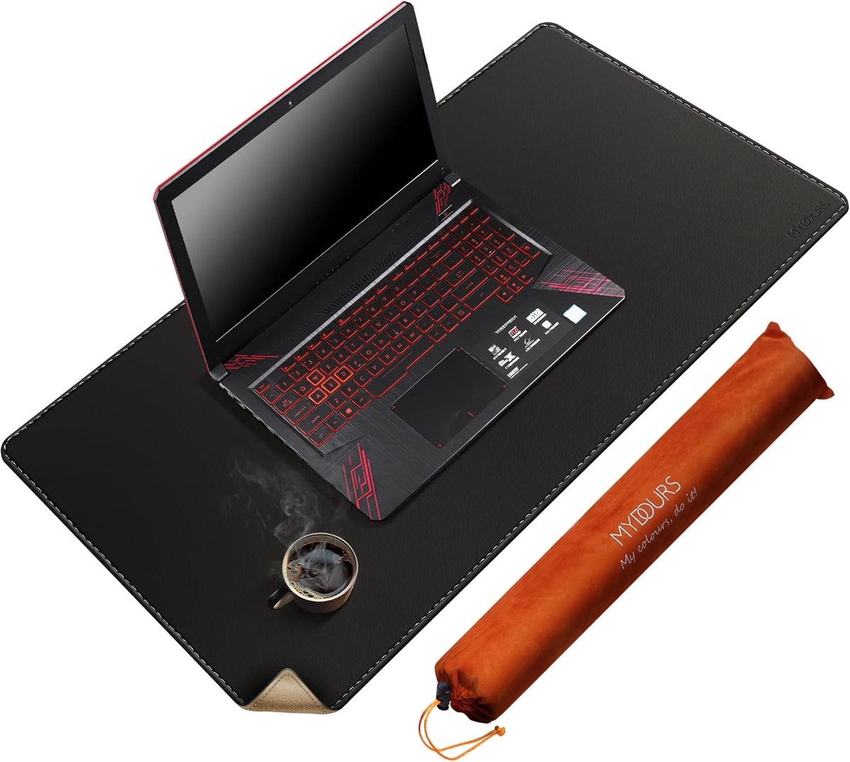 Dubbelzijdige PU Leren Bureauonderlegger 80cm x 50cm, Extra Grote Kurken Achterkant, Waterdichte Computer Mat voor Thuis en Kantoor, Ideaal voor Schrijven en Muizen