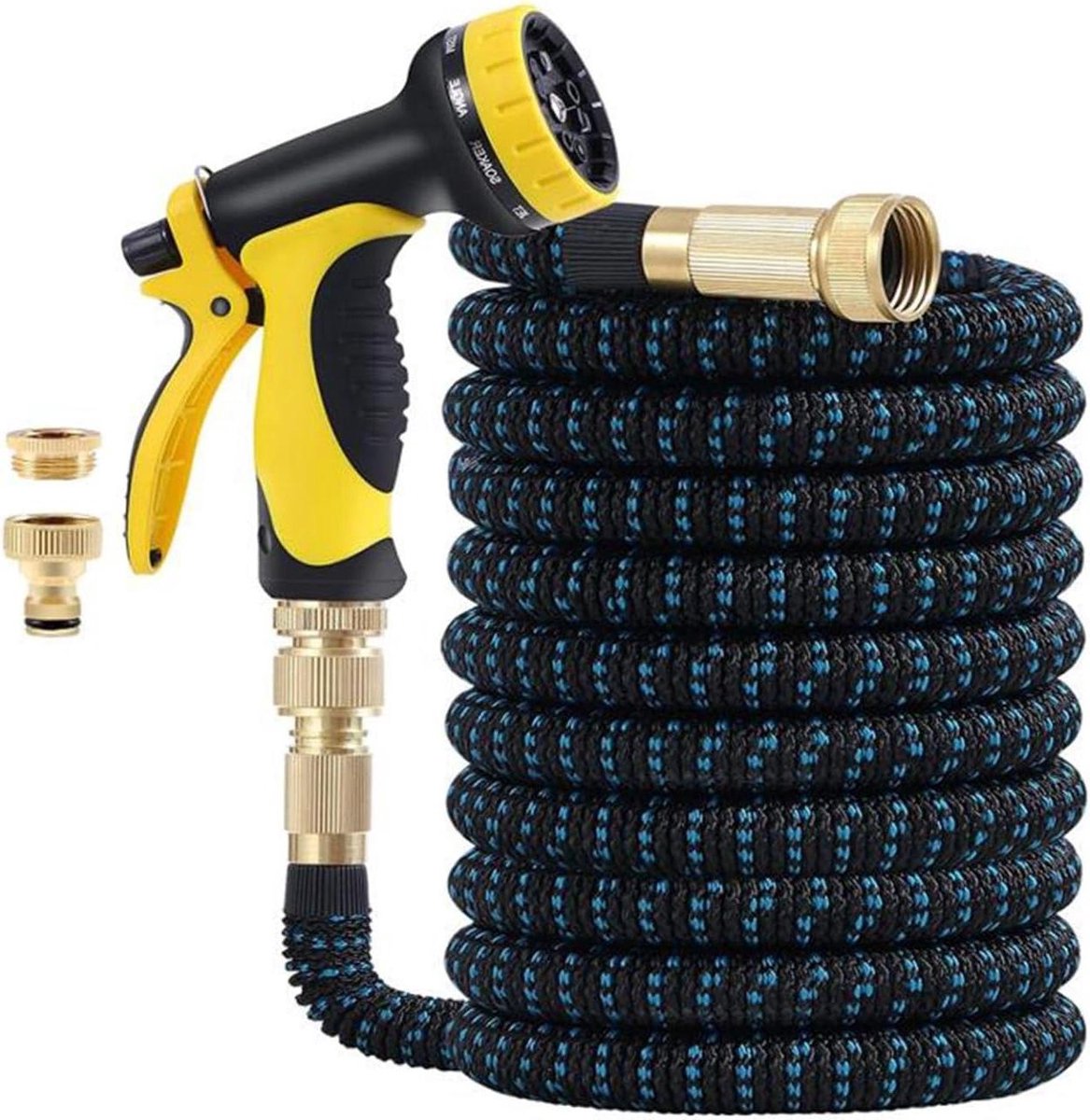 Waterslang Uitbreidbaar - Flexibele Slang - Tuin Bewateren - Messing Koppelingen - 10 Meter - Blauw