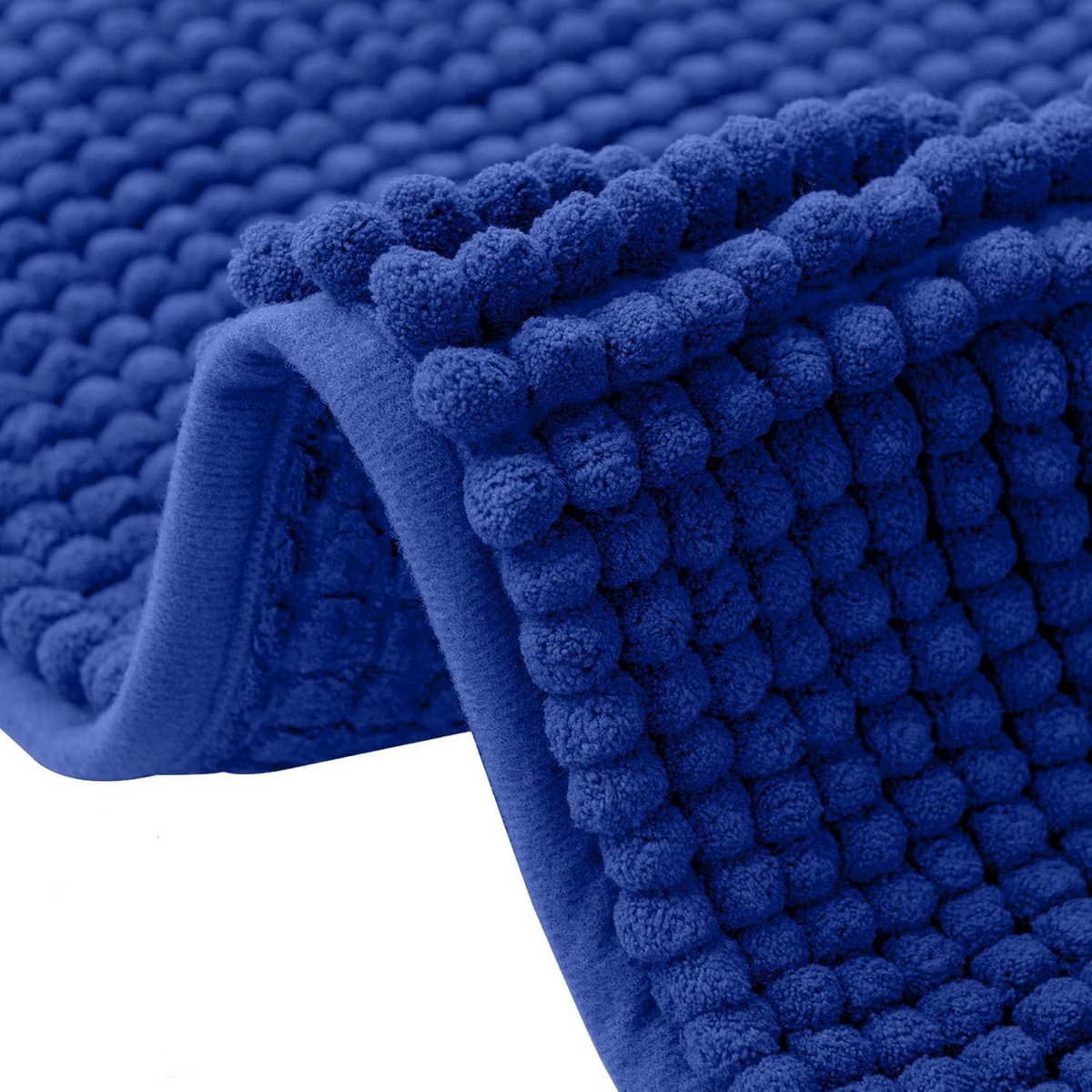 SnelShoppen - Antislip Badmat 50 x 80 cm, Wasbare Chenille Douchemat, Zacht en Absorberend in Koninklijk Blauw voor Badkamer en Badkuip
