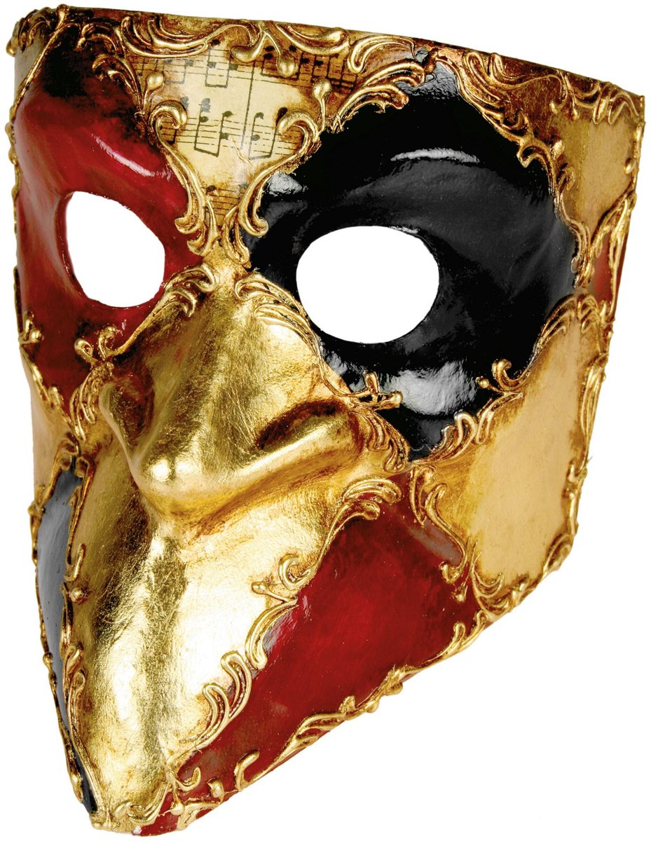 Bauta Schaak Kleur Muziek - Venetiaans Masker