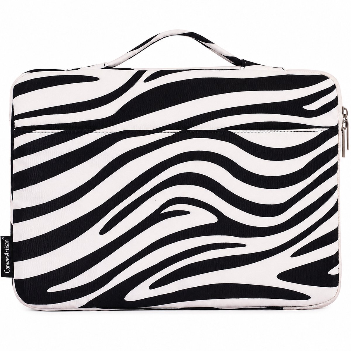 Laptophoes 13.3 Inch HV – Laptop Sleeve met Handvat – Zebra