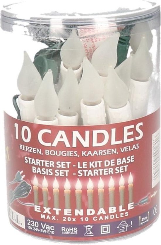 Kerstverlichting met kaarsen warm wit binnen 300 cm lichtsnoer