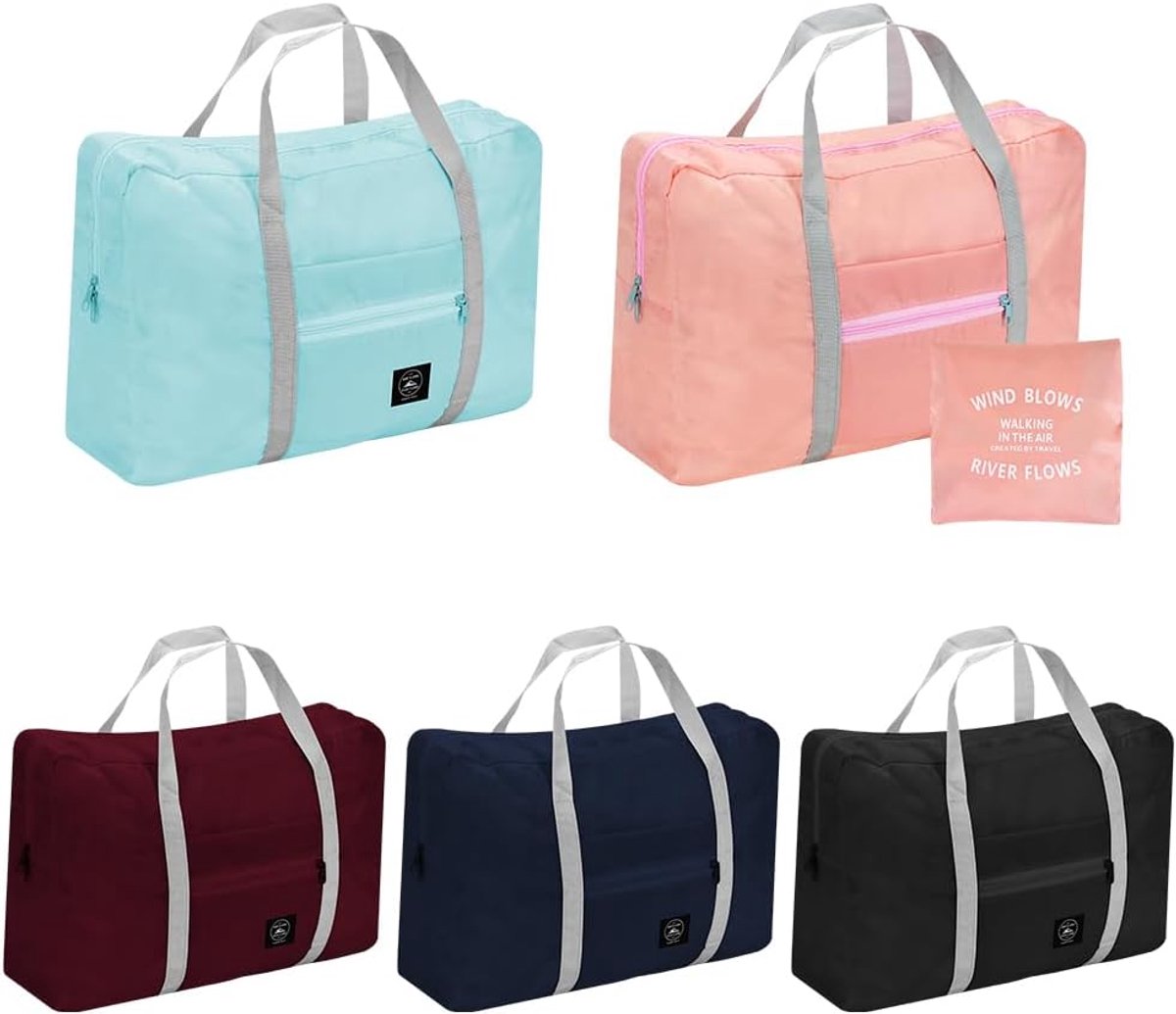 SnelShoppen - Vouwbare Reisbagage 5 Stuks Grote Handbagage Onderstoel Reistas Waterdicht Lichtgewicht Weekendtassen voor Mannen en Vrouwen, Perfect vo
