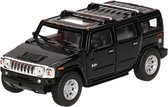 Modelauto Hummer H2 SUV zwart 12,5 cm - speelgoed auto schaalmodel