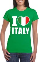 Groen I love Italie fan shirt dames S