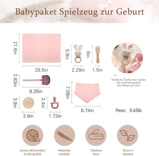 Pasgeboren cadeau set voor jongen met houten speelgoed en badhanddoek van Little Dutch — afbeelding 5