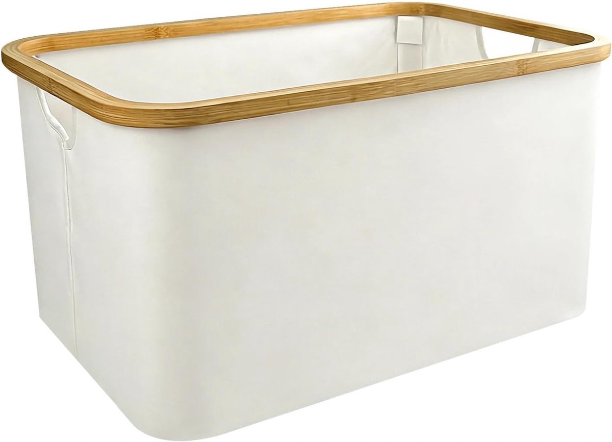Wasmand - Vuile wasmand Opbergbak - Kleding Opbergen - Opvouwbaar Design - 54 x 33 x 29.2 cm - Beige