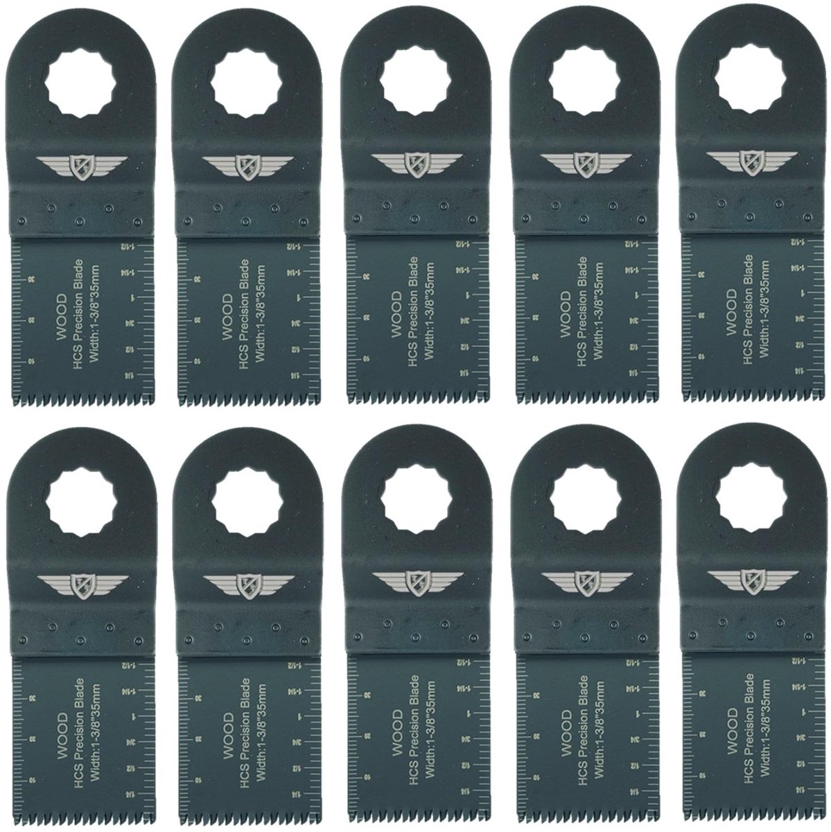 Thijox - 10 x 35 mm Japan Grof Gesneden Messen voor Multitools, Compatibel met Sonicrafter, Erbauer - Perfect voor Hout, Kunststoffen, Gipsplaat en Me